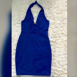 Royal Blue Halter Style Mini Dress